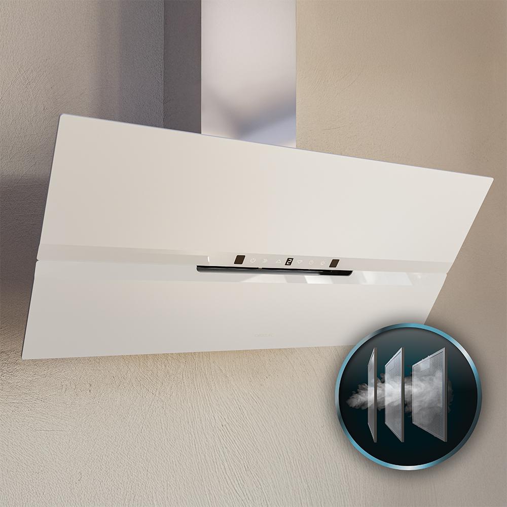 Cecotec Hotte Aspirante Bolero Flux DT 908000 Glass White A++ 90