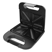 Rock’nToast Combo Sandwichera de 2 sándwiches con acabados en acero inoxidable, 800 W de potencia y 3 placas intercambiables con revestimiento antiadherente.