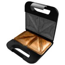 Sandwichmaker Rock´nToast Classic + 2-Sandwichmaker aus Edelstahl, 800 W Leistung und dreieckigen Platten mit Antihaftbeschichtung.