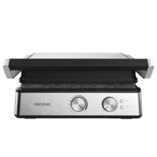 Rock'nGrill Blaze Parrilla eléctrica de 2400 W que ajusta el tiempo y temperatura, posee placas con revestimiento RockStone y apertura de 180º.