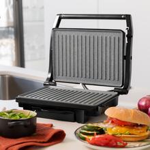 Griglia elettrica Rock'nGrill Dark 1000. 1000 W, rivestimento in pietra, vassoio raccogligrasso, piastra superiore mobile, superficie 25,4x17,5 cm, privo di PTFE, PFOA