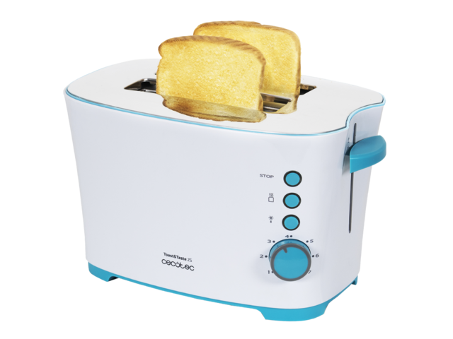 Toast&Taste 2S - Grille-pain, 7 niveaux de puissance, capacité pour 2 toasts, 3 fonctions (Griller, Réchauffer, Décongeler), pinces, plateau ramasse-miettes et 650 W