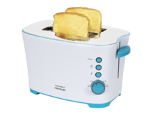 Toast&Taste 2S. Tostadora Vertical de 650 W, 7 Niveles de Potencia, Capacidad para 2 Tostadas, 3 Funciones (Tostar, Recalentar, Descongelar), Incluye Pinzas, Bandeja Recogemigas