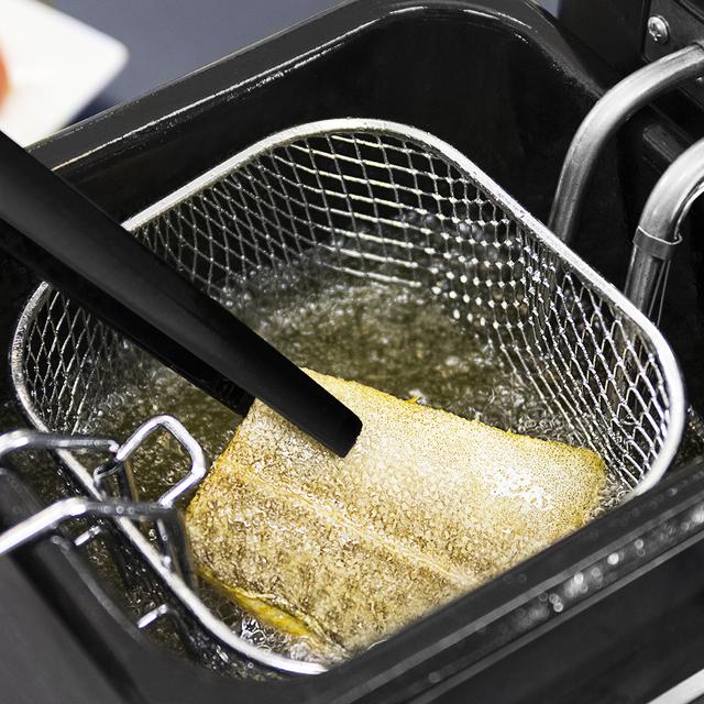 CleanFry 1,5 l. Fritadeira elétrica com óleo de 1000 W, 1,5 l de Capacidade, Temperatura Até 190 °C, Tigela Esmaltada apta para Máquina De Lavar Louça, Filtro OilCleaner que Mantém O Óleo Limpo