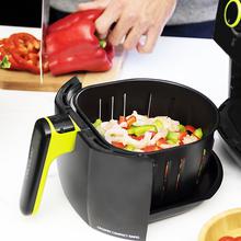 Cecofry Compact Rapid Schwarz Ölfreie Diät-Fritteuse. Fassungsvermögen für 400 g Kartoffeln, Temperatur 200ºC, einstellbare Zeit 0-30 min, inklusive Rezeptheft