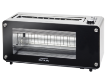 VisionToast - Toaster, 1260 W Glasfenster, XL-Schlitz, 7 Toaststufen, 3 Funktionen, 7 Positionen, Kapazität für 2 Toasts