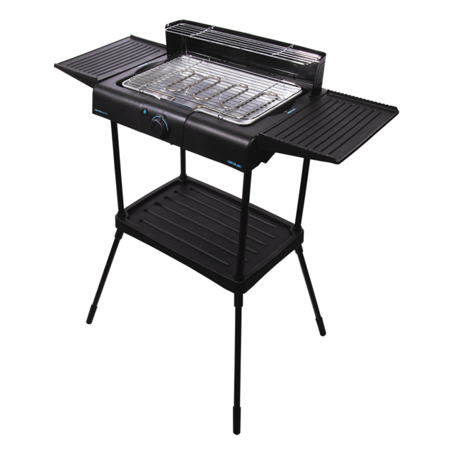Barbecue électrique PerfectSteak 4250 Stand. 2400 W de puissance, gril en acier inoxydable, supports avec une grande surface, 3 niveaux de hauteur, pare-vent et plateau amovible.