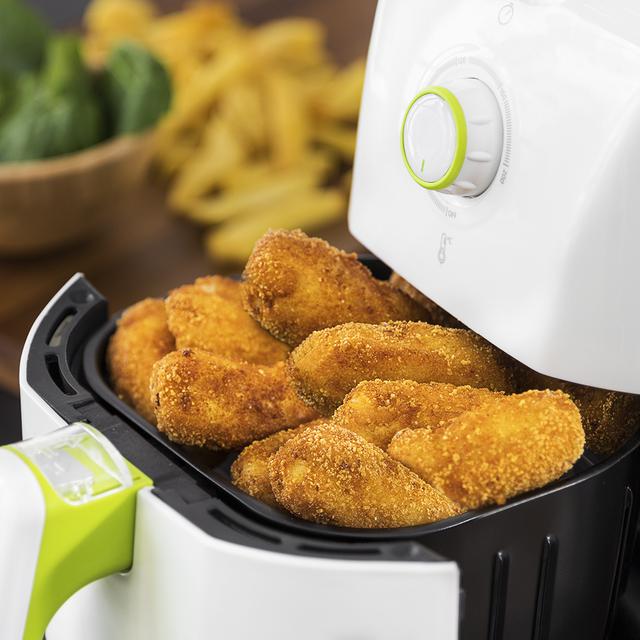 Cecofry 900 White Fritadeira sem óleo de 1,5 l 900 W, Dietética, Capacidade para 400 gr, Temperatura 200 ºC, Tempo ajustável, Inclui Livro de Receitas