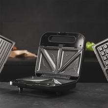 Rock´nToast Sandwichera 3 en 1. 800 W, 2 Sándwiches, Acabado en Acero Inoxidable, 3 Placas intercambiables con Revestimiento Rockstone