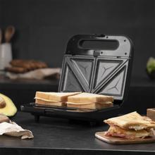 Rock´nToast 3in1 Sandwichmaker 800 W, Kapazität 2 Sandwiches, Edelstahlgehäuse, 3 austauschbare Platten mit Rockstone-Beschichtung