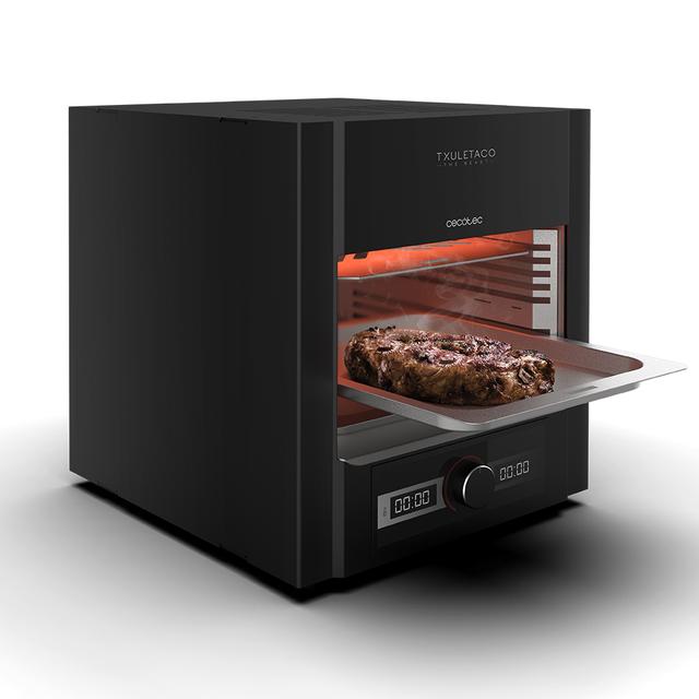 Txuletaco The Beast 6850, Rotisserie-Ofen, bis zu 850°C, mit 2000W Leistung, Edelstahlgrill, Fettauffangschale und einstellbarem Temperatur- und Zeitsystem, schwarz