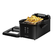 Friteuse électrique CleanFry Infinity 3000 Black. 3 litres de capacité d’huile, filtre OilCleaner, 2400 W, Minuterie 30 min, Noir laqué, Lavable au lave-vaisselle, Filtre OilCleaner et panier à friture lavables au lave-vaisselle.