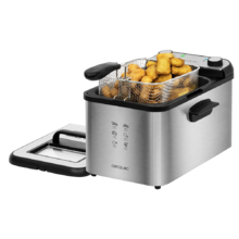 Friteuse électrique CleanFry Infinity 4000. Capacité de 4 L, température jusqu'à 190 °C, cuve émaillée qui convient pour un nettoyage au lave-vaisselle, filtre OilCleaner pour garder l'huile propre, Full INOX et 3270 W