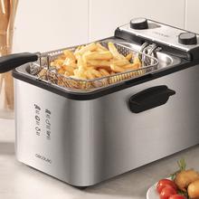 Cecotec, friteuse électrique CleanFry Infinity 4000 Full Inox, friteuse de 4 litres de capacité d’huile, filtre OilCleaner, 3270 W, cuve, panier de fritures et filtre OilCleaner qui conviennent pour un nettoyage dans le lave-vaisselle.