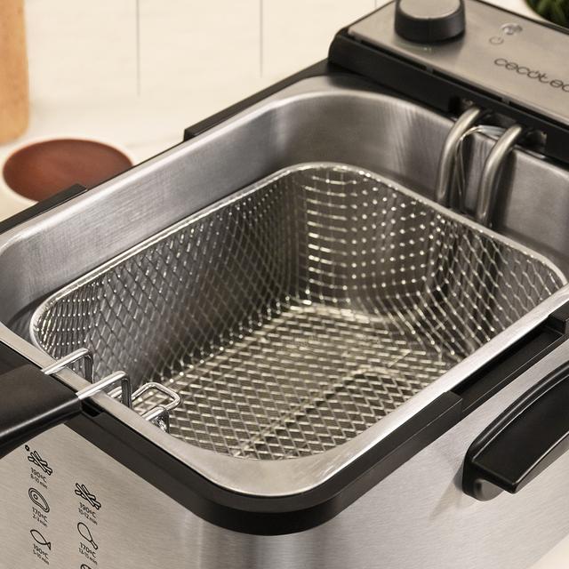 Friggitrice Elettrica CleanFry Infinity 4000 Full Inox 4 L capacità d'olio, Filtro OilCleaner, 3270 W, recipiente, cestello per friggere e filtro lavabili in lavastoviglie, timer 30 min, recipiente in acciaio.