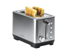 BigToast Double Toaster Edelstahl, 2 kleine extra breite Schlitze, Max. Leistung 1000 W, 4 voreingestellte Funktionen