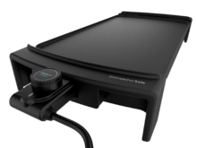 Plancha Tasty&Grill 3000 Blackwater. 2600 W de puissance, résistance sous forme de E, thermostat ajustable. Elle convient pour un nettoyage au lave-vaisselle.