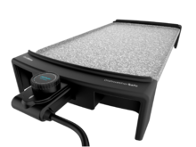 Plancha électrique Tasty &Grill 3000 RockWater. 2600 W de puissance, revêtement en pierre RockStone, résistance sous forme de E, thermostat ajustable. Les pièces conviennent pour un nettoyage au lave-vaisselle.