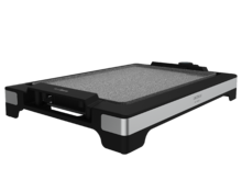 Plancha électrique Tasty&Grill 2000 InoxStone. 2000 W, plaque anti-adhésive RockStone, thermostat réglable, 5 niveaux de puissance, plaque amovible. Convient pour un nettoyage au lave-vaisselle.