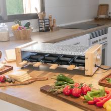 Raclette Cheese&Grill 8600 Wood AllStone Leistung 1200 W, Natursteinplatte, 8 einzelne Bratpfannen, Thermostat, abnehmbares Design