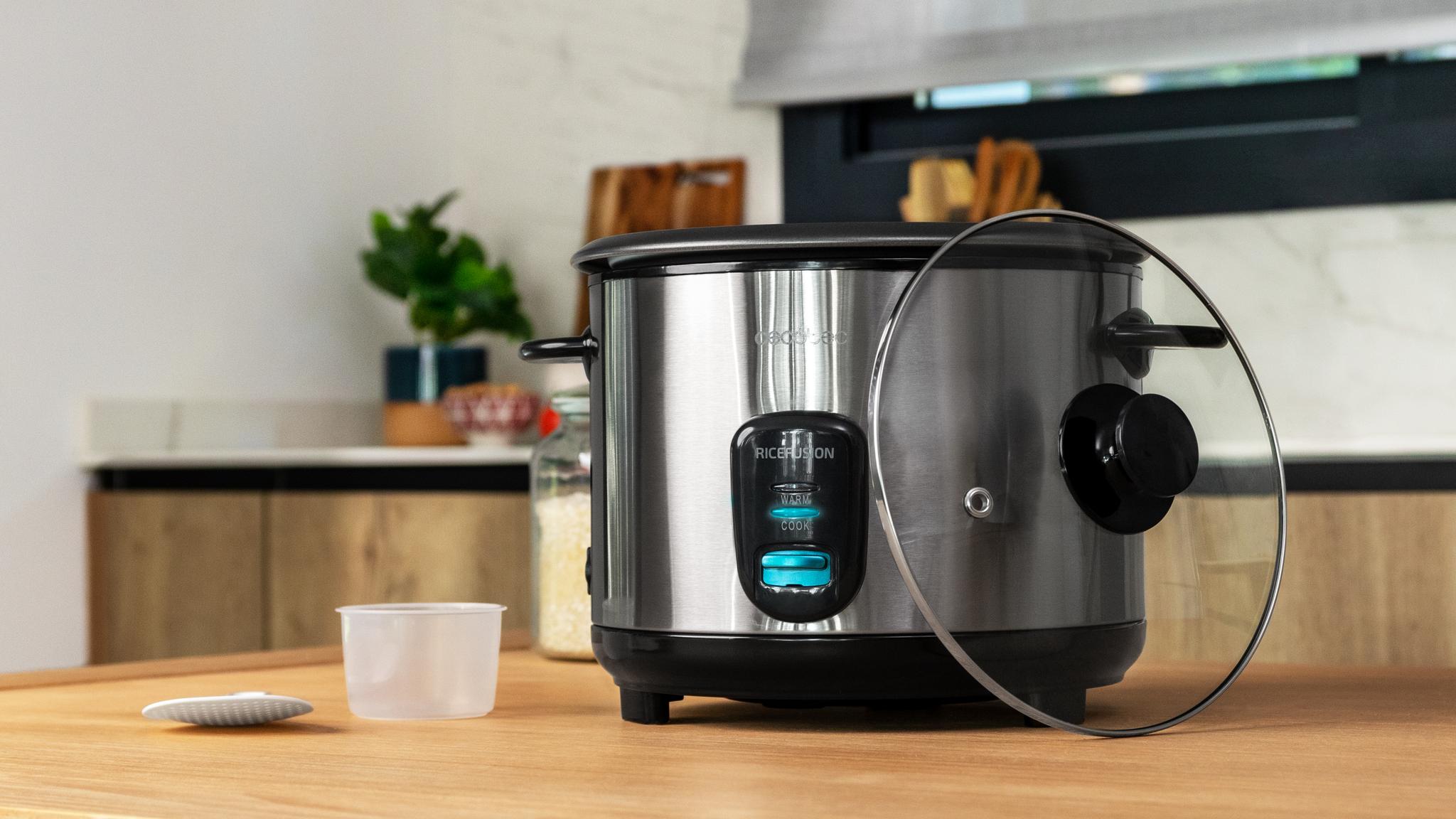 CECOTEC RiceFusion 7000 Inox con tapa de cristal y accesorios