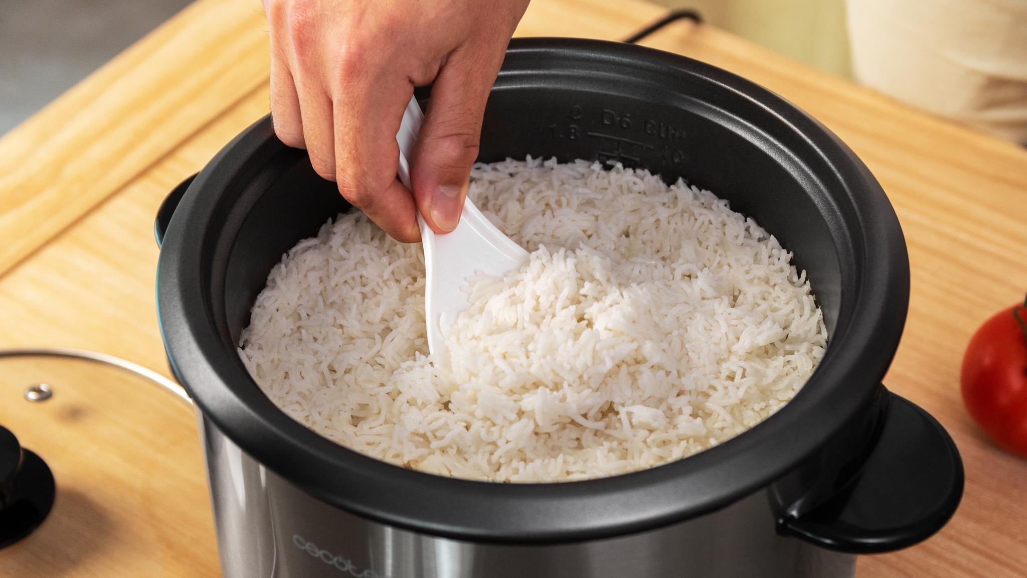 Arroz preparado en la CECOTEC RiceFusion 7000 Inox
