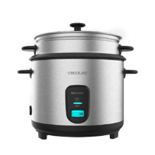 RiceFusion 7000 Inox Reiskocher. 700 W, Fassungsvermögen 1,8 Liter, 10 Portionen, Deckel aus Edelstahl und Glas