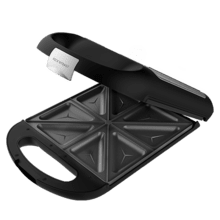 Appareil à sandwichs Rock'nToast Family. 1500 W, capacité pour 4 sandwichs, revêtement antiadhésif, préchauffage rapide, grillage uniforme et finitions en acier inoxydable.