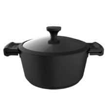 Pentola Polka Experience 28 Pot  Titan. Diametro 28 cm, Alluminio fuso, Rivestimento antiaderente Teflon Select, Adatta a forno e lavastoviglie, Base indeformabile