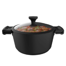 Pentola Polka Experience 28 Pot  Titan. Diametro 28 cm, Alluminio fuso, Rivestimento antiaderente Teflon Select, Adatta a forno e lavastoviglie, Base indeformabile