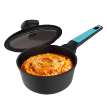 Casserole Polka Platinum 16 Pot Thunder. 16 cm de diamètre, aluminium forgé, revêtement antiadhésif Teflon Platinum Plus, convient pour un nettoyage au lave-vaisselle et pour toutes les cuisinières, sans PFOA.