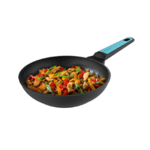 Padella Polka Platinum 22 Bucket Thunder. Diametro 22 cm, alluminio forgiato, rivestimento antiaderente Teflon Platinum Plus, lavabile in lavastoviglie e adatta a tutti i fornelli, senza PFOA