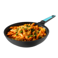 Sartén Polka Platinum 28 Bucket Thunder. Diámetro 28 cm, Aluminio Forjado, Revestimiento Antiadherente Teflon Platinum Plus, Apta para Lavavajillas y Todo tipo de Cocinas, Libre PFOA