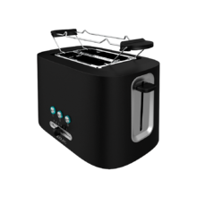 Toast&Taste 9000 Double. Torradeira vertical de 980 W, 2 ranhuras compridas extralargas, 3 Funções predefinidas, Design em plástico com acabamentos em aço inoxidável, Inclui suporte superior