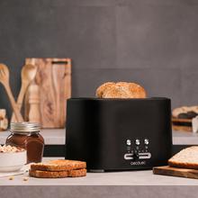 Toast&Taste 9000 Double. Torradeira vertical de 980 W, 2 ranhuras compridas extralargas, 3 Funções predefinidas, Design em plástico com acabamentos em aço inoxidável, Inclui suporte superior