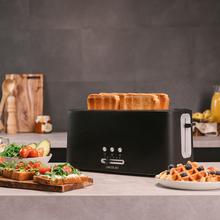 Toast&Taste 16000 Extra Double.Tostadora Vertical de 1630 W, 2 Ranuras Largas extraanchas, 3 Funciones, Diseño en plástico con acabados en acero inox, Incluye Varillas superiores