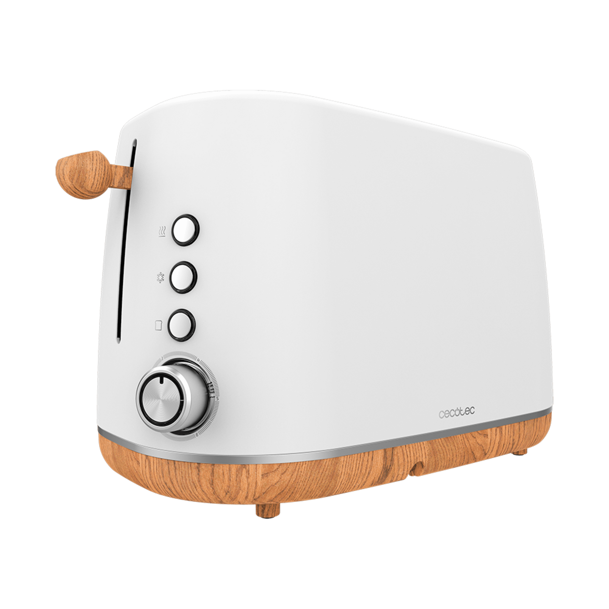 Tostador Digital TrendyToast 9000 White Woody. 900 W, 2 Ranuras extraanchas, Varillas superiores para calentar, Luz indicadora de Funcionamiento