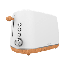 Toaster Digital TrendyToast 9000 White Woody. 900 W, 2 extra breite Schlitze, obere Heizstäbe, Betriebskontrollleuchte
