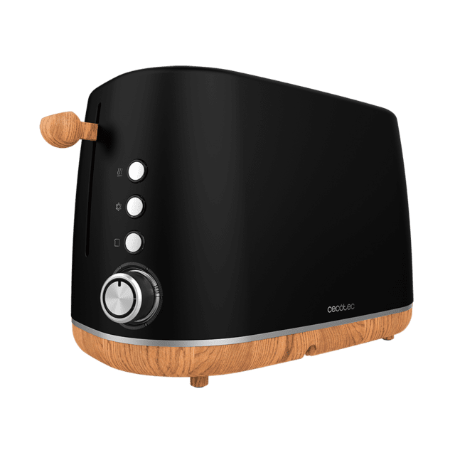 Grille-pain numérique TrendyToast 9000 Black Woody. 900 W, 2 fentes extra larges, baguettes supérieures pour réchauffer les aliments et témoin lumineux de fonctionnement.