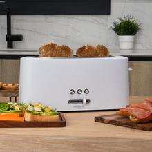 Tostapane Toast&Taste 10000 Extra White. 980 W, Fessura extra larghe lunga, Funzione di riscaldamento, scongelamento e annullamento, Plastica, Griglia portafette, Bianco