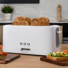 Toast&Taste 16000 Extra Doble White. Torradeira de 1630 W, 2 ranhuras extralargas longas, Função Reaquecer, Descongelar e Cancelar, plástico, suporte superior, Branco