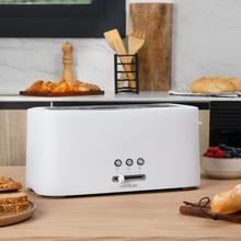 Tostapane Toast&Taste 16000 Extra Doble White. 1630 W, 2 fessure corte extra larghe, funzione Riscaldare, Scongelare e Annullare, plastica, Griglia portafette, bianco