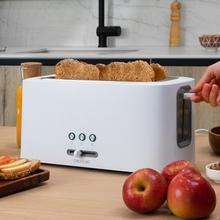 Toaster Toast&Taste 16000 Extra Doble White. 1630 W, 2 extrabreite lange Schlitze, Aufwärm-, Auftau- und Abbruchfunktion, Kunststoff, Obere Stäbe, Weiß