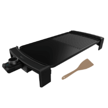 Tasty&Grill 3000 BlackWater MixGrill. Plancha de Asar Eléctrica con 2600 W, Revestimiento Antiadherente, Superficie Mixta, Termostato Regulable, Apta para Lavavajillas