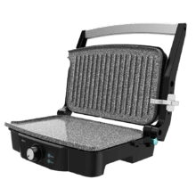 Panini Grill, grill elettrico, piastra e tostapane con rivestimento in ceramica e cassettino raccogligrasso, 1500 W di potenza.