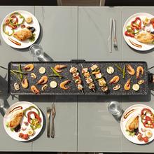 Plancha électrique Tasty&Grill 3000 RockWater XXL. 2400 W de puissance, grande surface de 90 x 22 cm, revêtement antiadhésif en pierre RockStone et thermostat réglable.