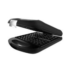 Appareil à sandwichs Rock'nToast Family Waffle. 1500 W, capacité pour 4 gaufres, revêtement antiadhésif, système giratoire à 180º, préchauffage rapide et finitions en acier inoxydable.