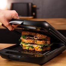 Piastra per sandwich Rock'nToast Family Grill. 1500 W, piastra grill, rivestimento antiaderente, sistema di rotazione a 180°, riscaldamento rapido, finitura in acciaio inox