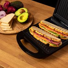 Piastra per sandwich Rock'nToast Family Grill. 1500 W, piastra grill, rivestimento antiaderente, sistema di rotazione a 180°, riscaldamento rapido, finitura in acciaio inox