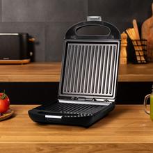 Rock'nToast Family Grill. Sandwichera con 1500 W, Placa Grill, Revestimiento Antiadherente, Sistema giratorio 180º, Rapidez de Calentamiento, Acabados en Acero Inoxidable